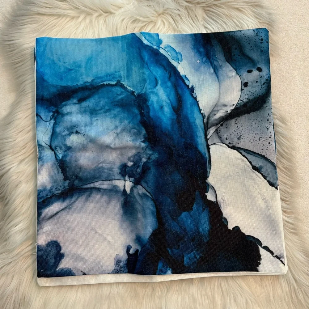 Set of 4 Blue Throw Pillow Covers | 18” x 18”